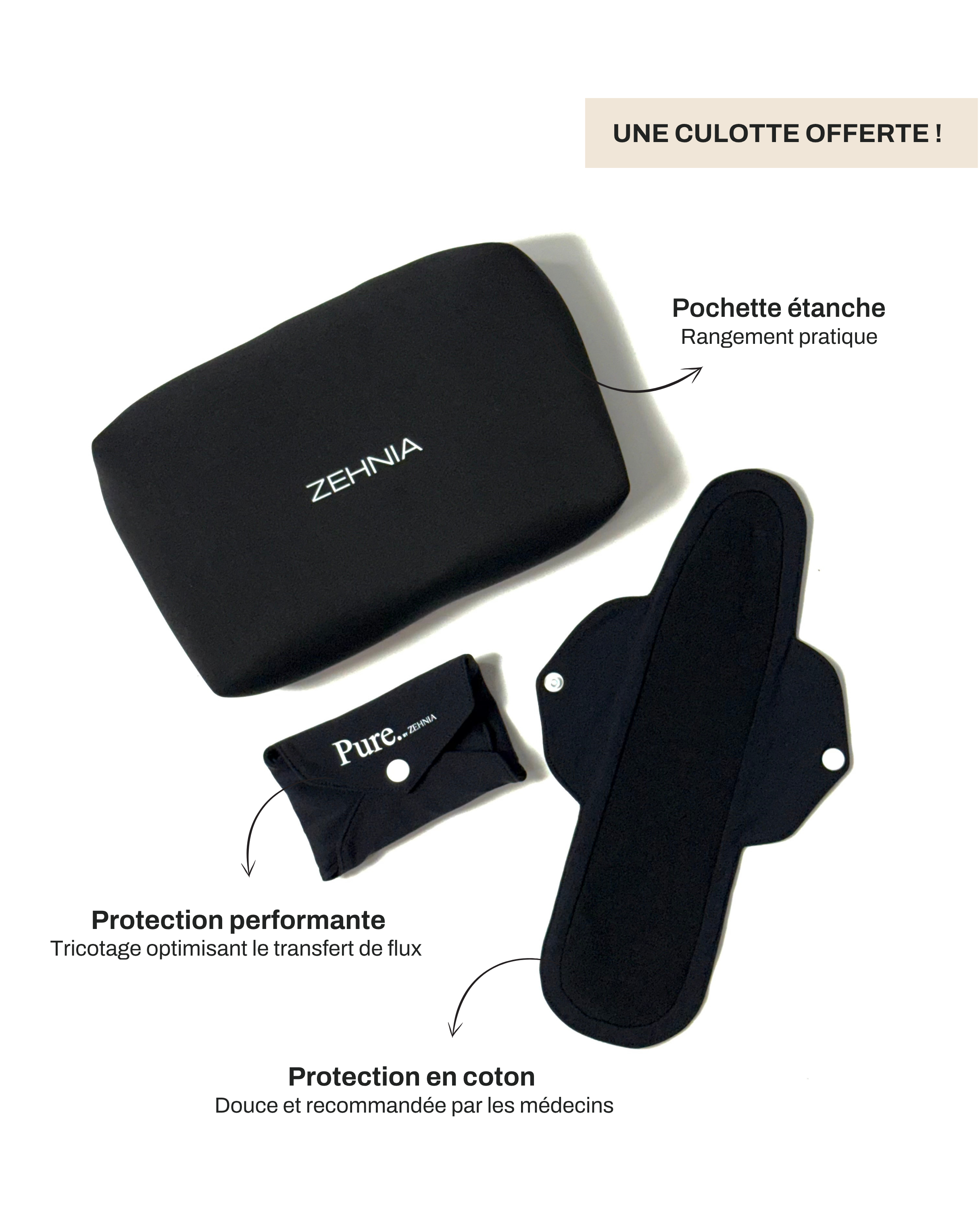 Kit Menstruel - 2 Pads + 1 pochette