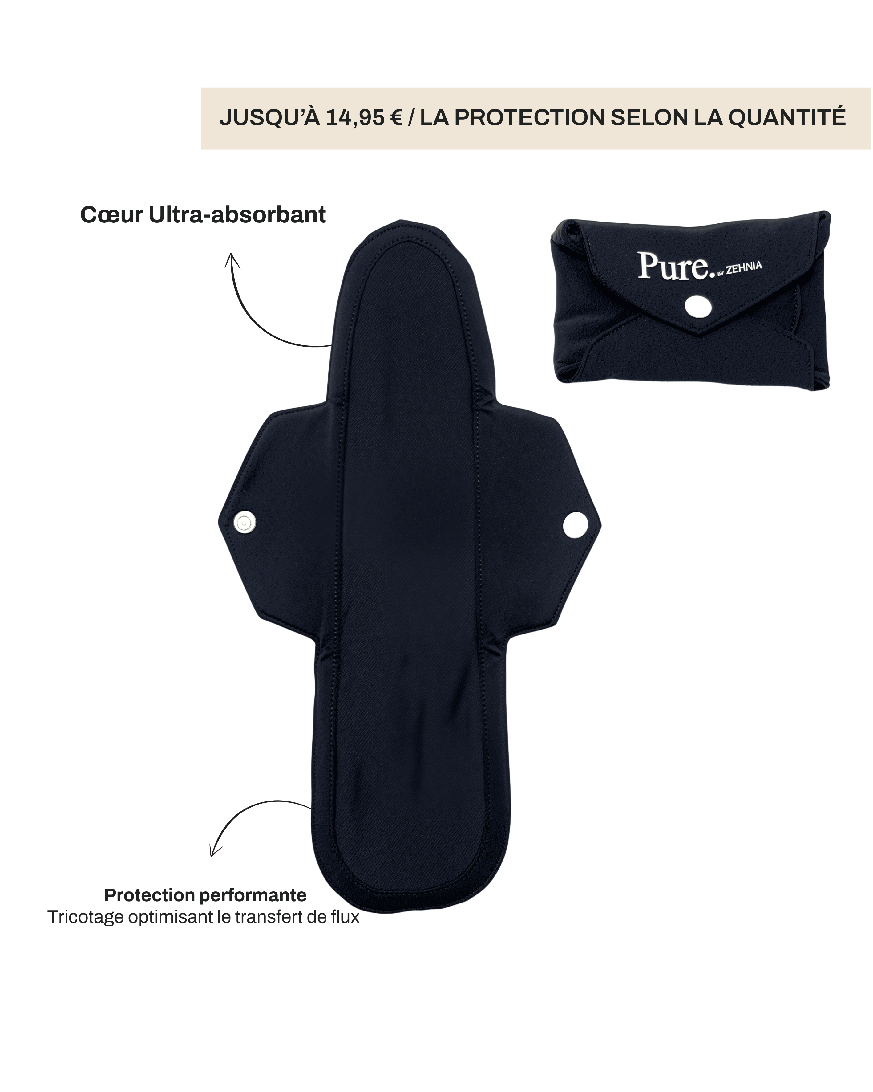 Serviette lavable en matière performante Pure.®