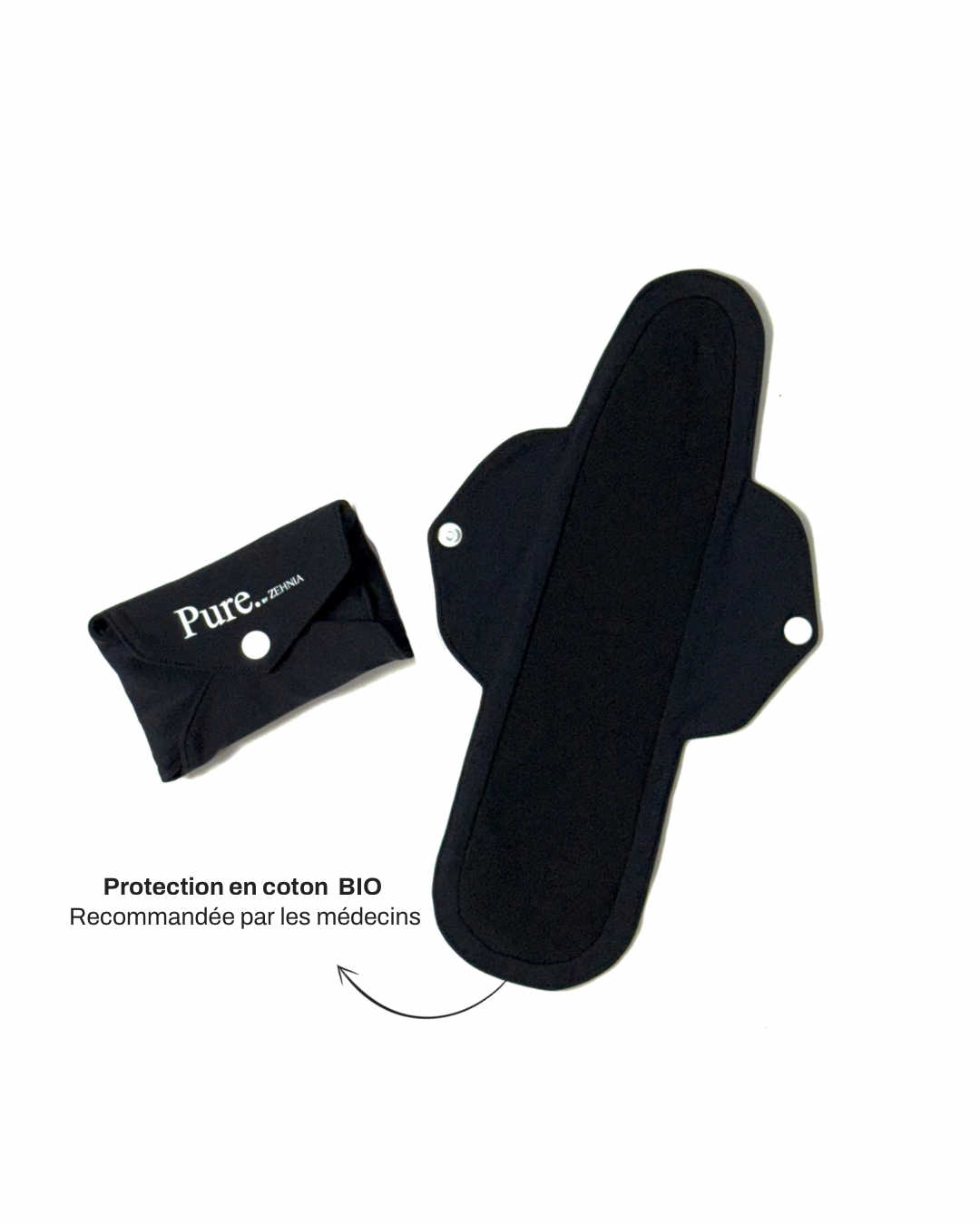 Pack de 5 Pads menstruels en coton biologique Pure.® (Certifié GOTS par Ecocert)