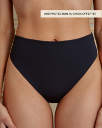 Pure convertible menstrual bikini bottoms. By Zehnia
